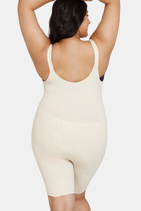 Zivame All Day Light Weight Shaping Bodysuit With Legs - Oyster White — image 9